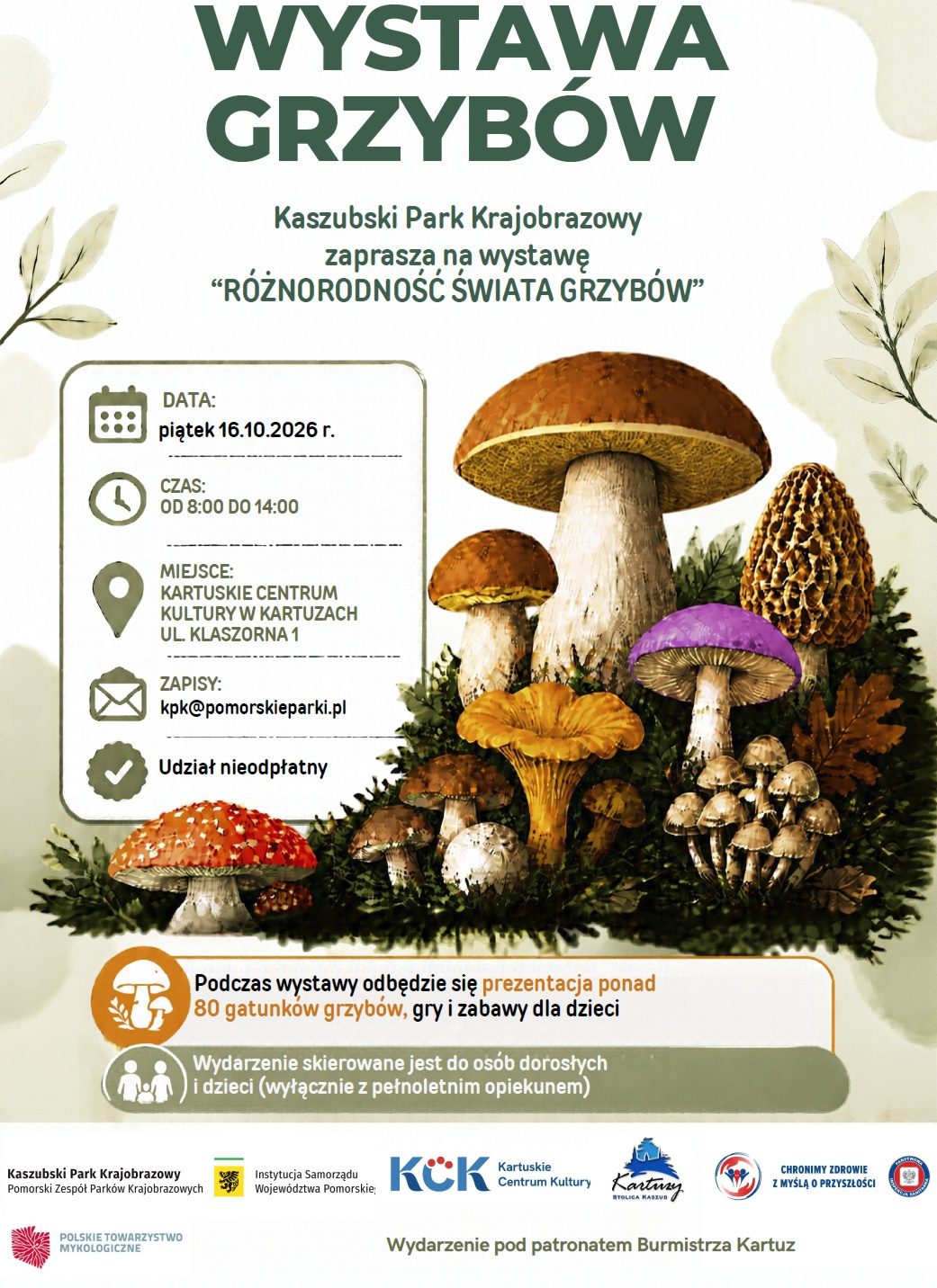 Ponad 80 gatunków grzybów na wystawie w Kartuskim Centrum Kultury